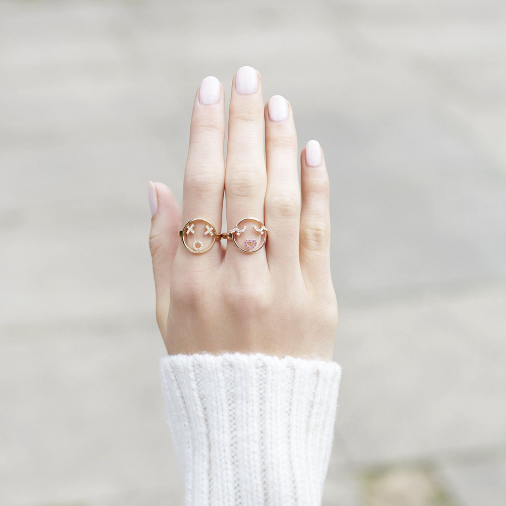 MOYEN XOXO 18K Gold Ring w. Diamond