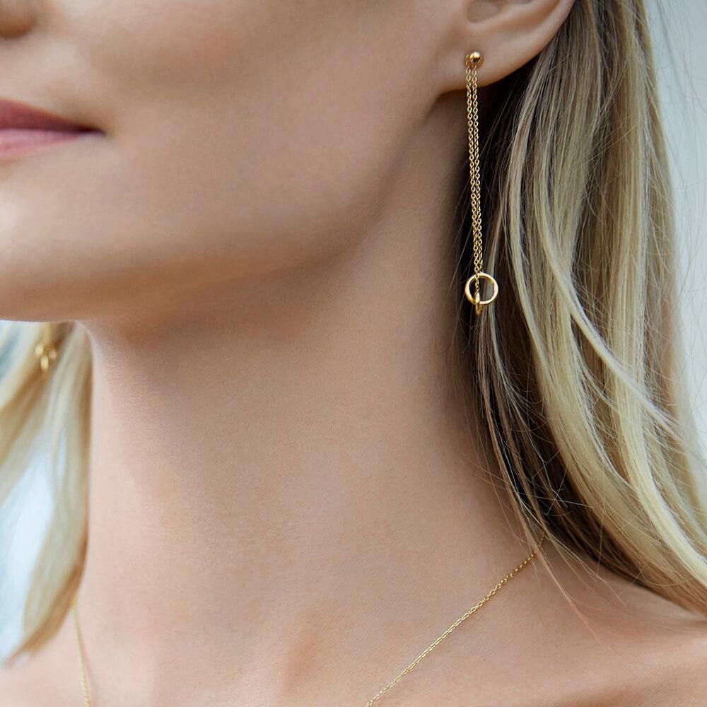 Orbit Gravity Gold Plated Earrings
