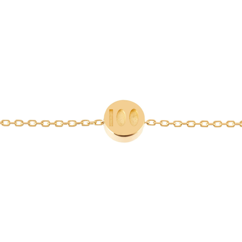 Modern Words Fine One Hundred 18K Gold Bracelet