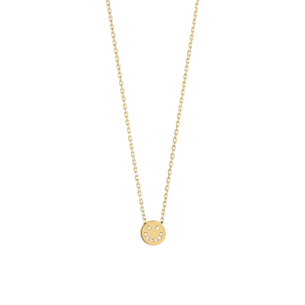 Modern Words Fine Diamant Happy 18K Guld Halskæde m. Diamant