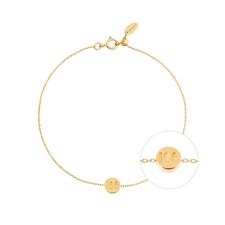 Modern Words Fine One Hundred 18K Gold Bracelet