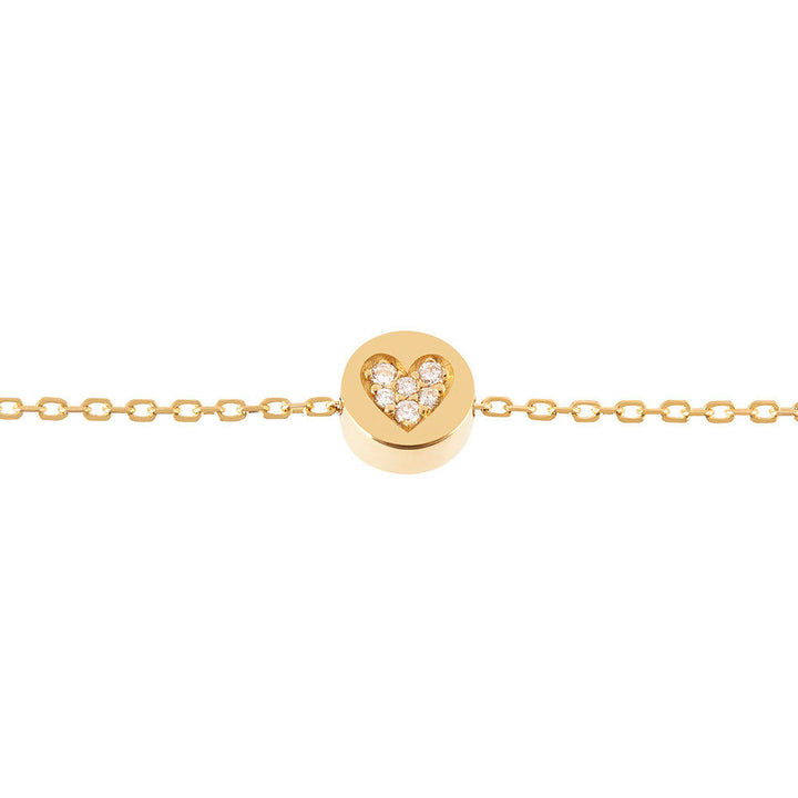 Modern Words Fine Big Love 18K Gold Bracelet w. Diamond