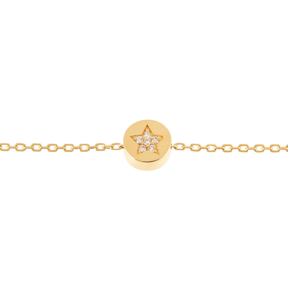 Modern Words Fine Star 18K Guld Armbånd m. Diamant