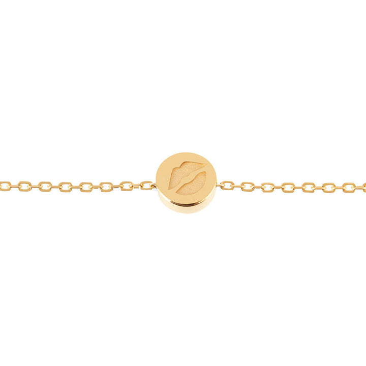 Modern Words Fine Kiss Me 18K Gold Bracelet w. Diamond