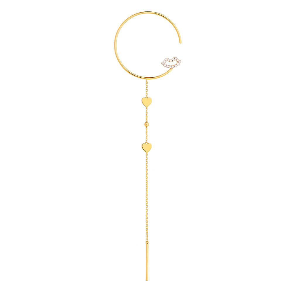 Modern Words Fine Crush Drop 18K Guld Hoop m. Diamant