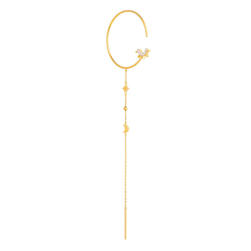Modern Words Fine Moonlight Drop 18K Guld Ørering m. Diamant