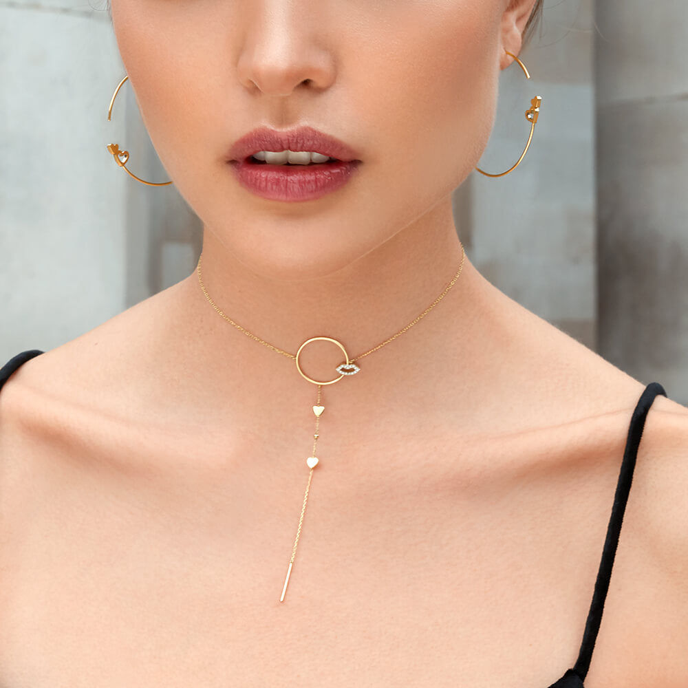 Modern Words Fine Crush Choker 18K Guld Halskæde m. Diamant