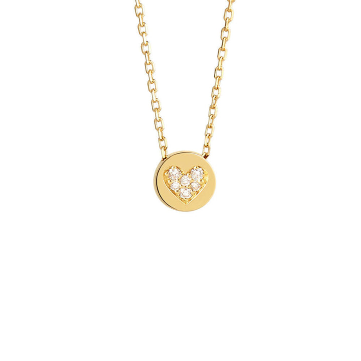 Modern Words Fine Big Love 18K Gold Necklace w. Diamond