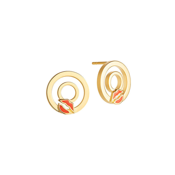 Modern Words Crush 18K Gold Plated Studs