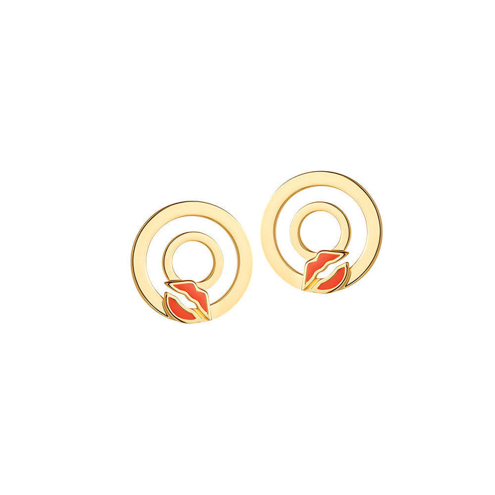Modern Words Crush 18K Gold Plated Studs