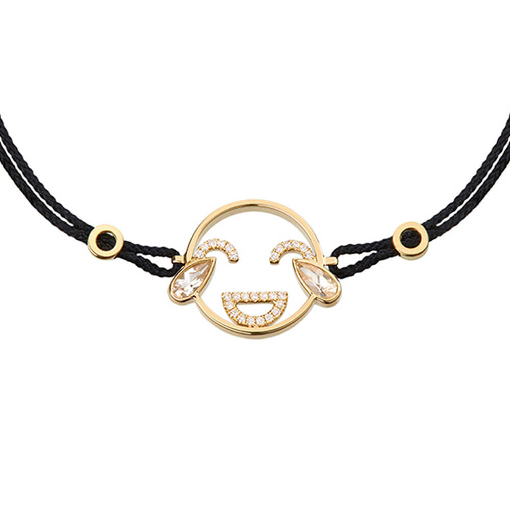 MOYEN LOL Cord 18K Gold Bracelet w. Diamond & Topaz