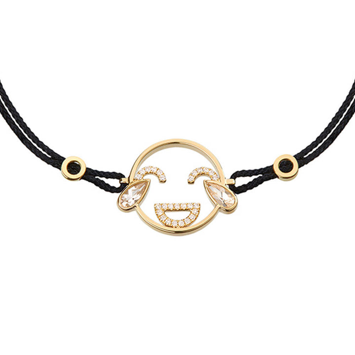 MOYEN LOL Cord 18K Gold Bracelet w. Diamond & Topaz