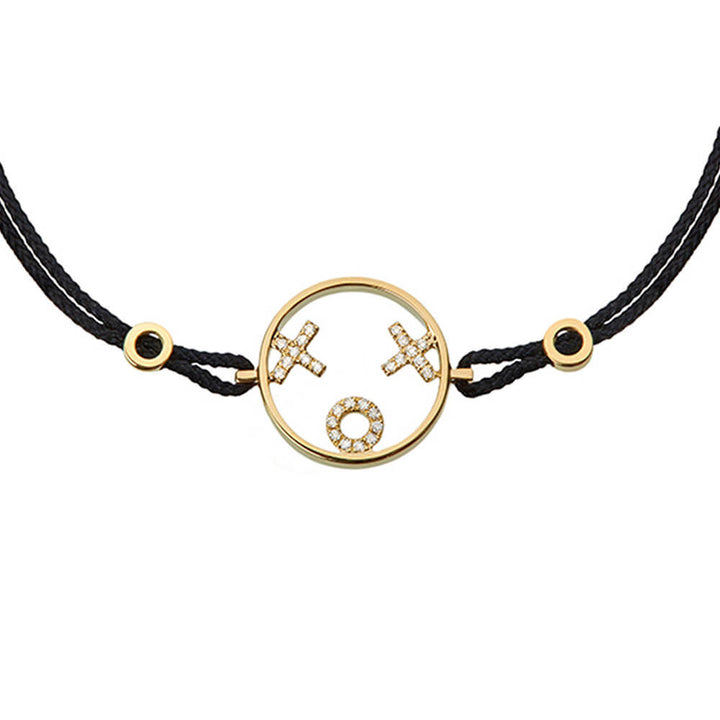 MOYEN XOXO Cord 18K Gold Bracelet w. Diamond
