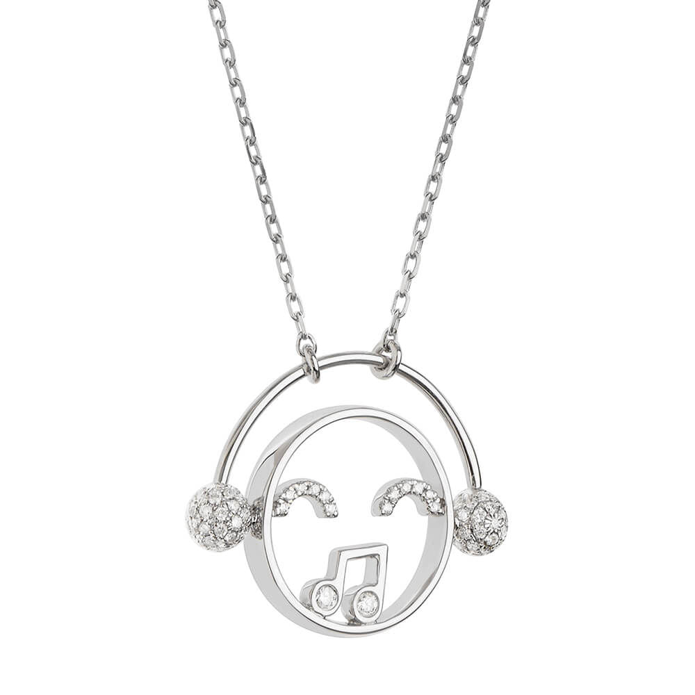 MOYEN DJ 18K Whitegold Necklace w. Diamond