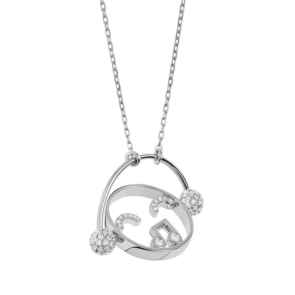 MOYEN DJ 18K Whitegold Necklace w. Diamond