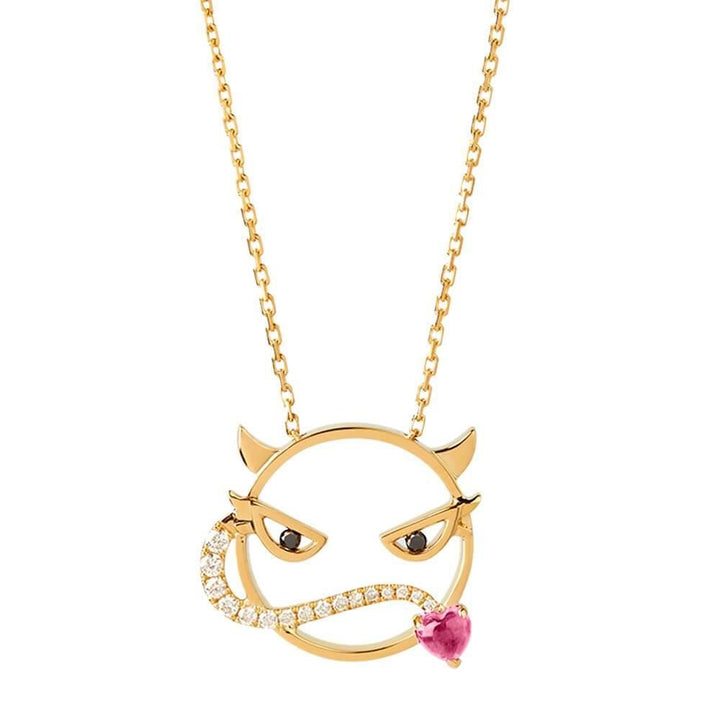 MOYEN Fierce 18K Gold Necklace w. Diamond & Tourmaline