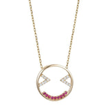 MOYEN Joyful 18K Gold Necklace w. Ruby & Diamond