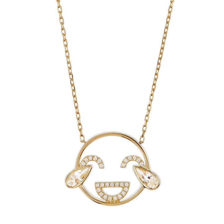 MOYEN LOL 18K Gold Necklace w. Diamond & Topaz