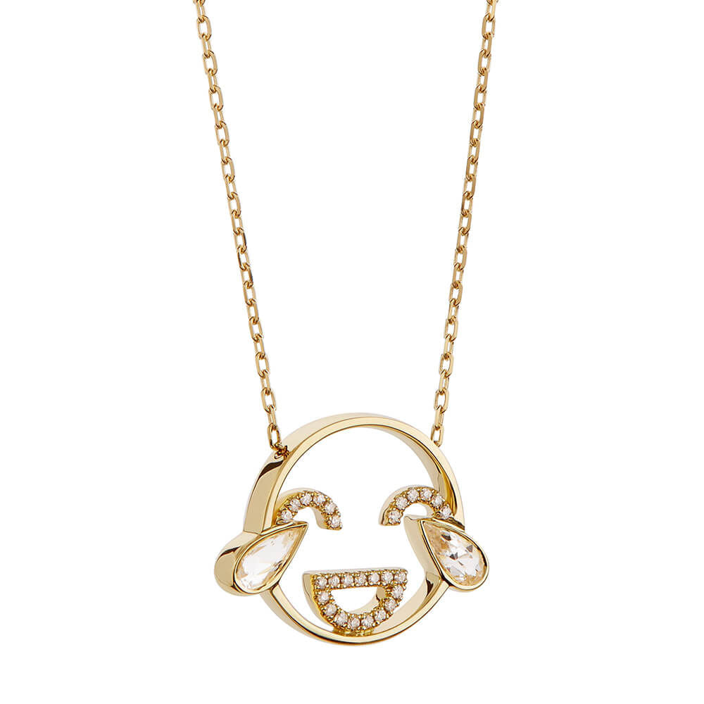 MOYEN LOL 18K Gold Necklace w. Diamond & Topaz