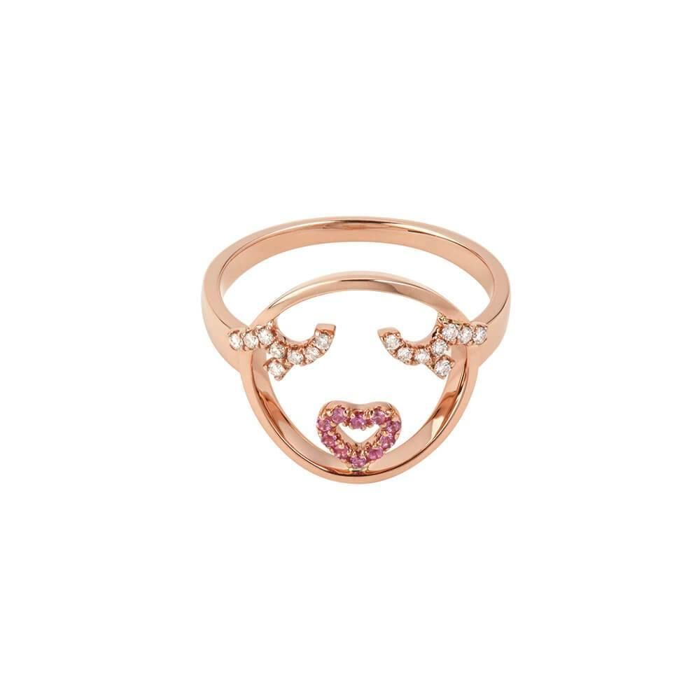 MOYEN Flutter Eyes 18K Rosegold Ring w. Sapphire & Diamond
