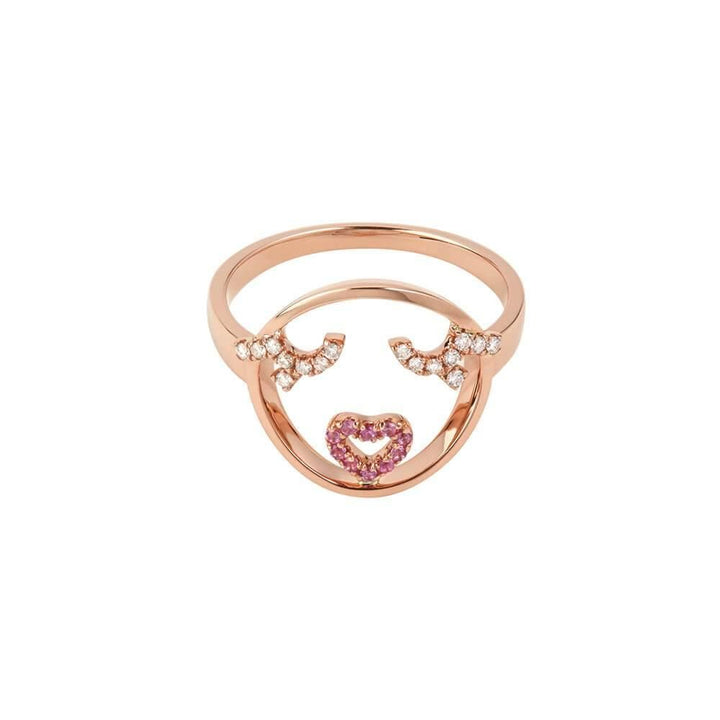 MOYEN Flutter Eyes 18K Rosegold Ring w. Sapphire & Diamond