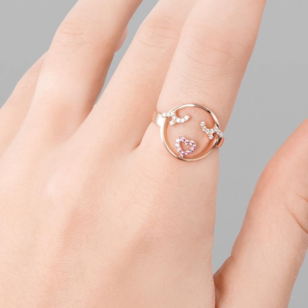 MOYEN Flutter Eyes 18K Rosegold Ring w. Sapphire & Diamond