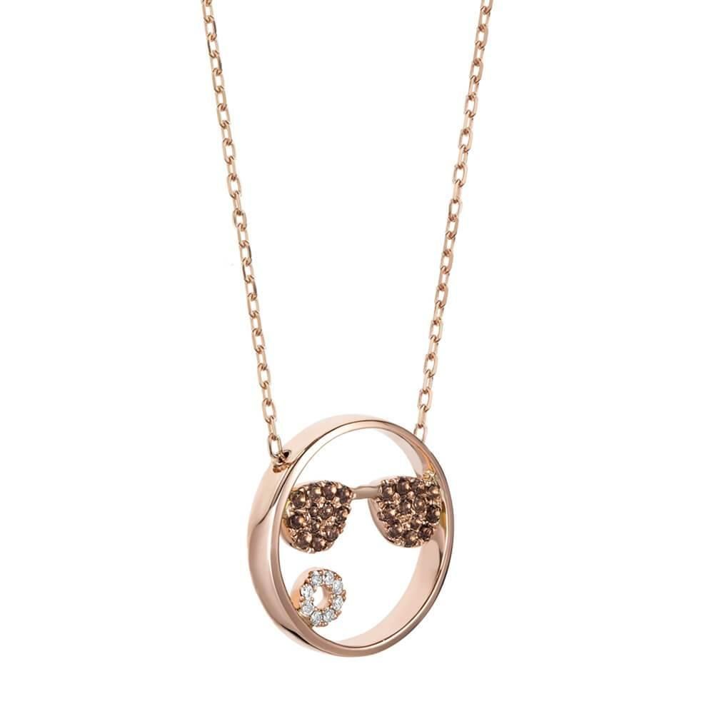 MOYEN Shades 18K Rosegold Necklace w. Quartz & Diamond