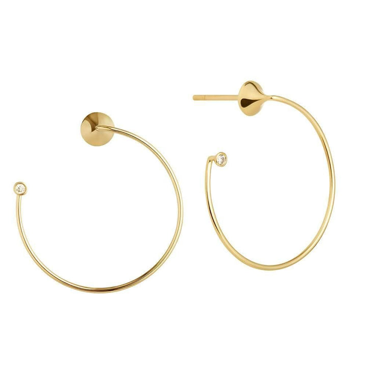 Orbit Fine Eclipse 14K Gold Earrings w. Diamond