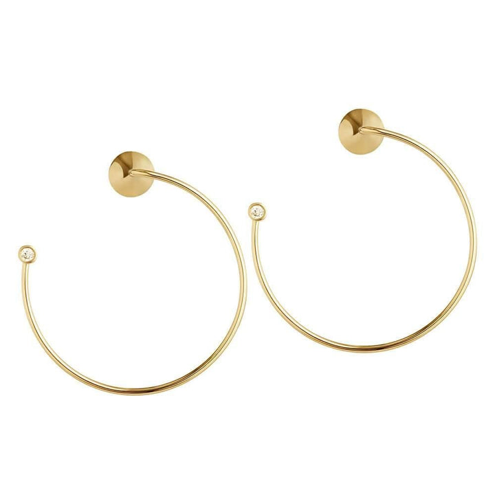Orbit Fine Eclipse 14K Gold Earrings w. Diamond