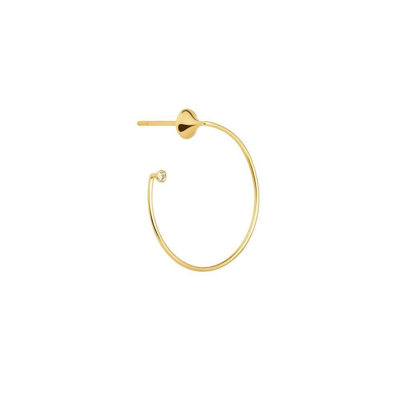 Orbit Fine Eclipse 14K Gold Earrings w. Diamond