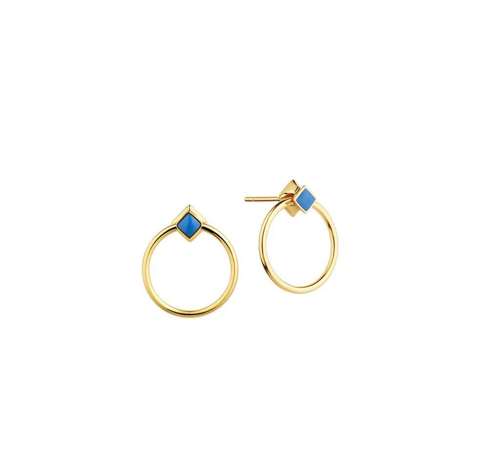 Orbit Infinity Cube Gold Plated Earrings