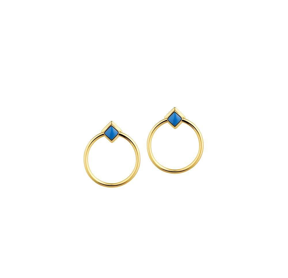Orbit Infinity Cube Gold Plated Earrings
