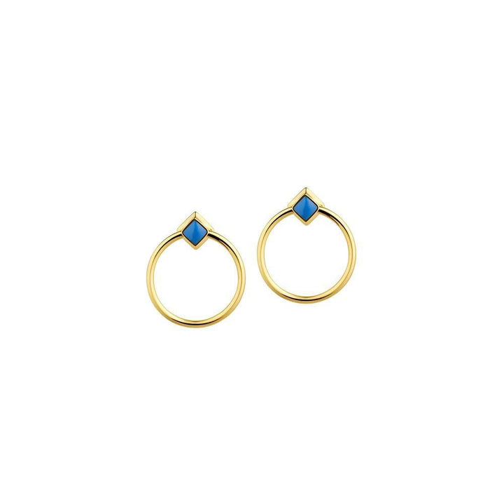 Orbit Infinity Cube Gold Plated Earrings