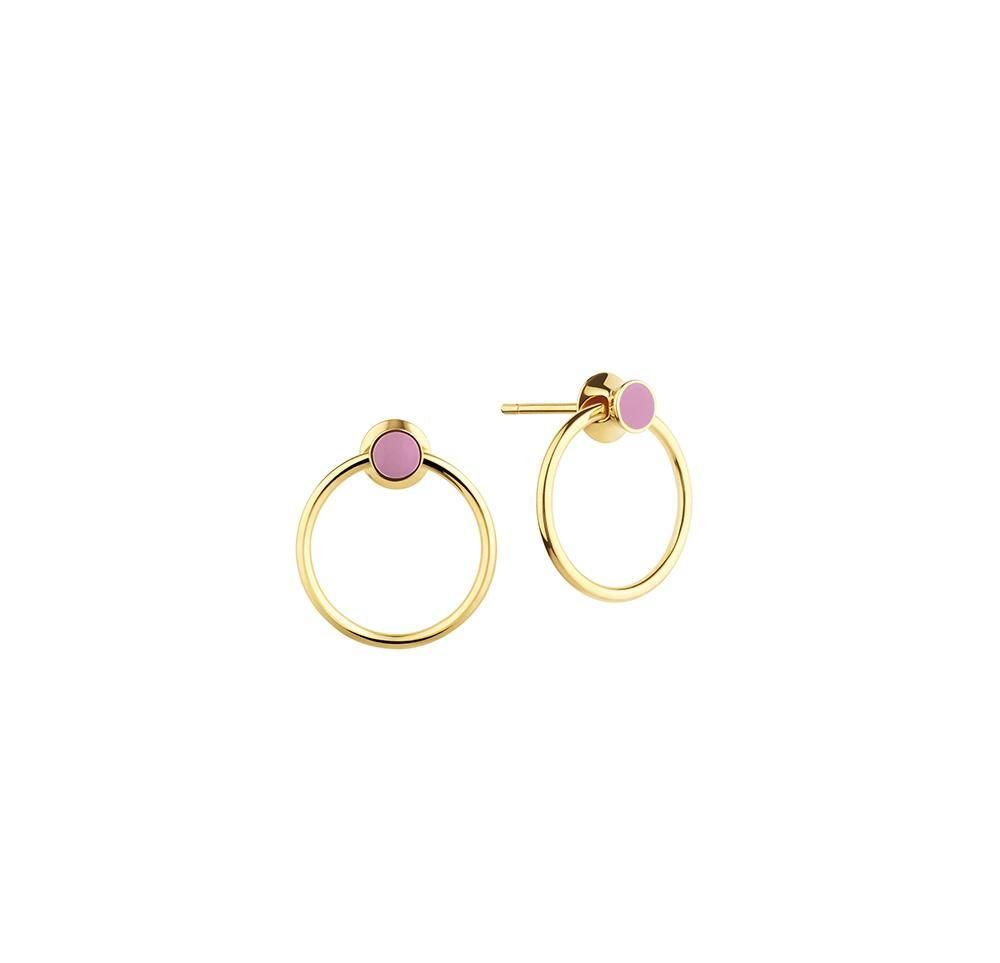 Orbit Infinity Dot Gold Plated Hoops