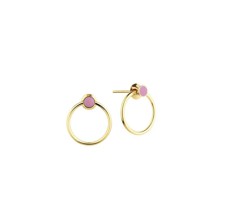 Orbit Infinity Dot Gold Plated Hoops