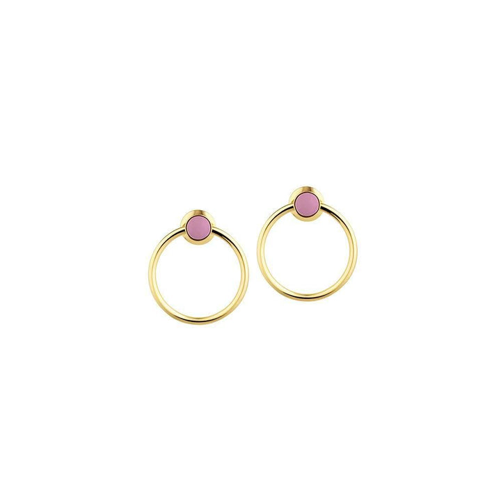Orbit Infinity Dot Gold Plated Hoops