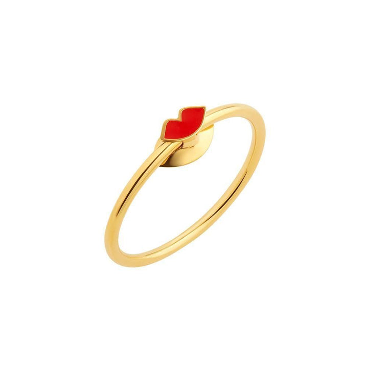 Orbit Infinity Lips Gold Plated Ring