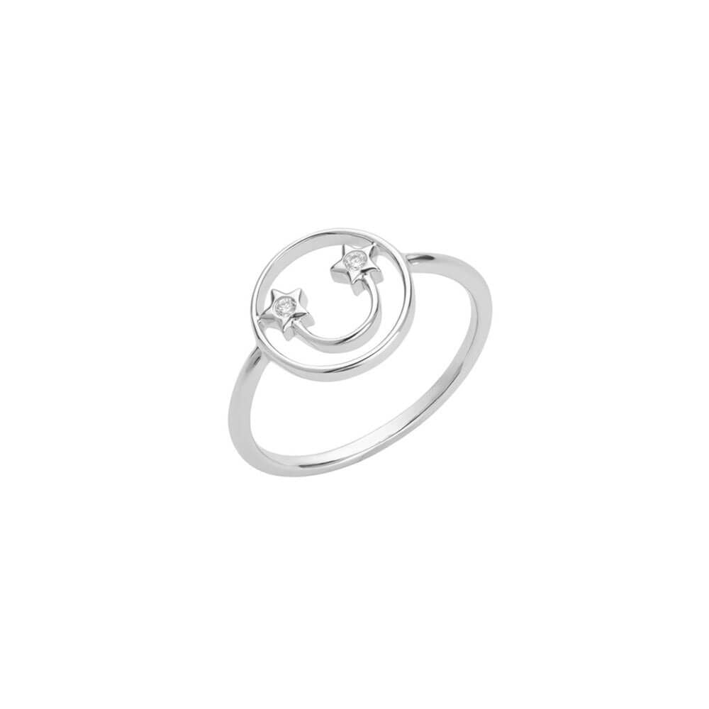 PETIT Beck 14K Hvidguld Ring m. Diamant