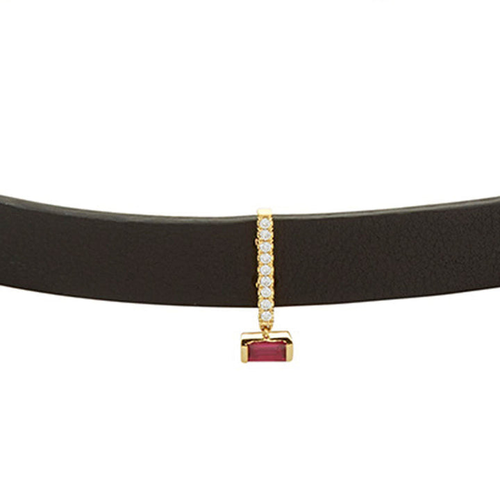 PREMIERE MWAH Diamond Choker 18K Gold Necklace w. Diamond & Ruby