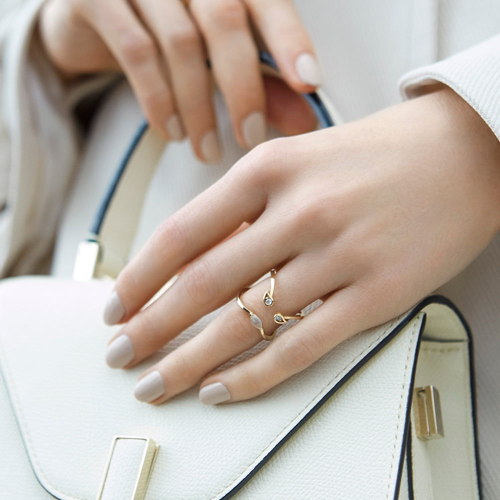 PREMIERE Octavia 18K Gold Ring w. Aquamarine & Citrin
