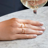 PREMIERE Florentina 18K Rosegold Ring w. Diamond & Chalcedony
