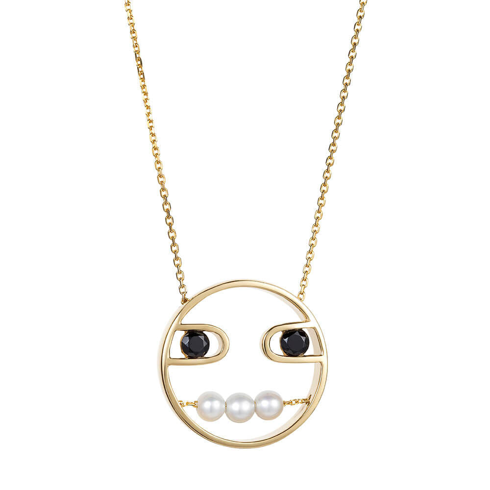 PREMIERE Paola 18K Gold Necklace w. Spinel & Pearl