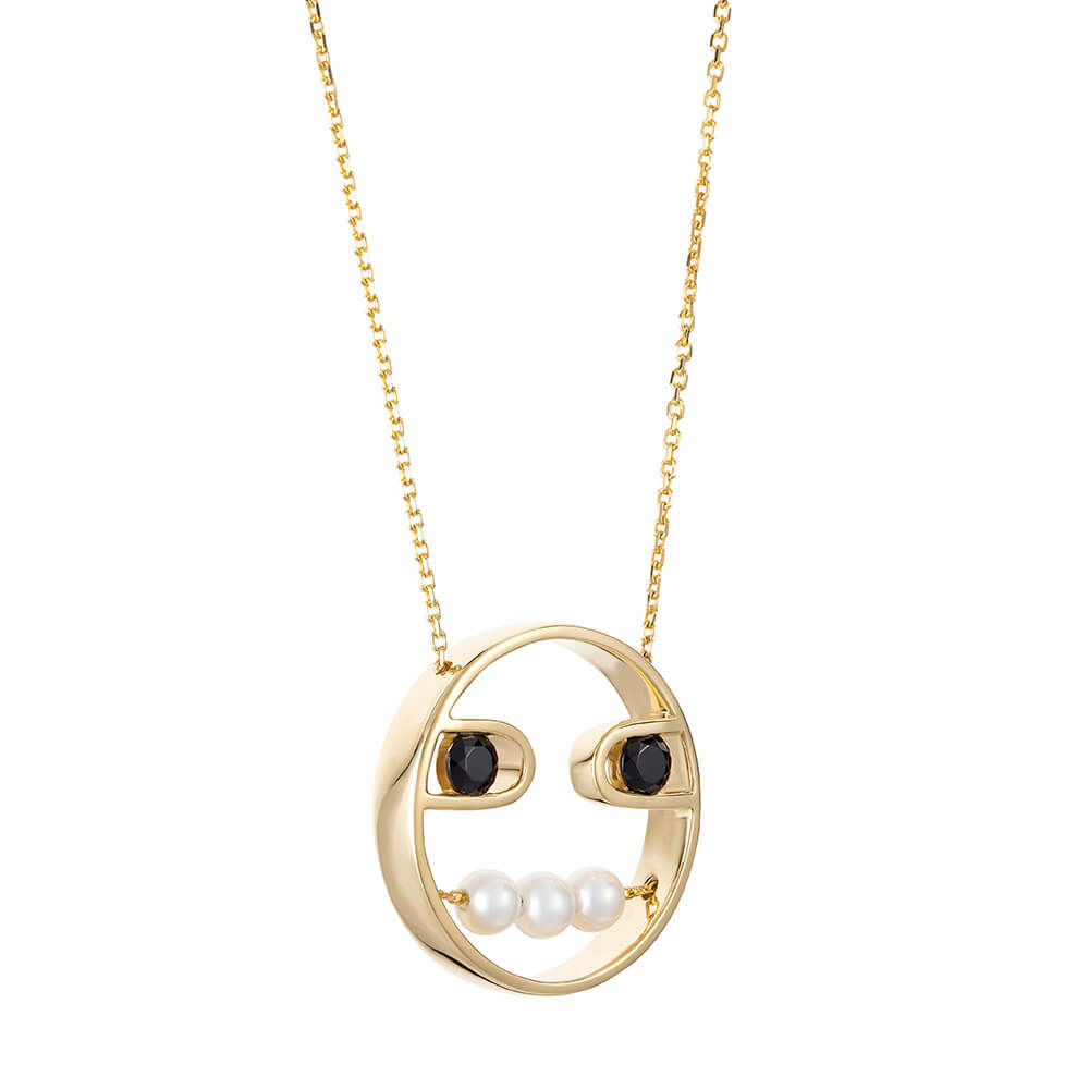 PREMIERE Paola 18K Gold Necklace w. Spinel & Pearl