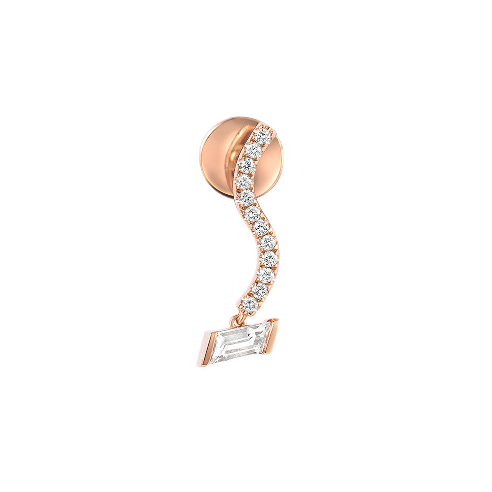 PREMIERE Violetta 18K Rosegold Ear Jacket w. Topaz, Diamond & Chrome diopside