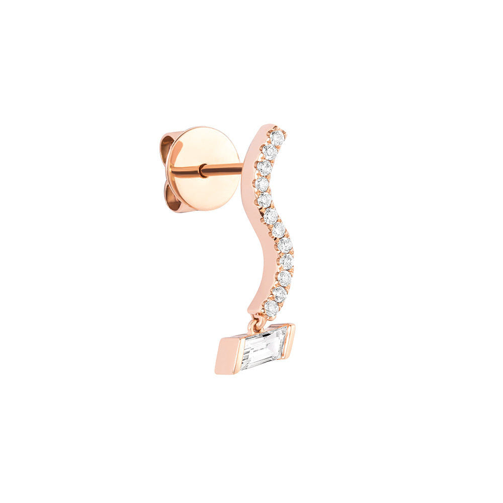 PREMIERE Violetta 18K Rosegold Ear Jacket w. Topaz, Diamond & Chrome diopside