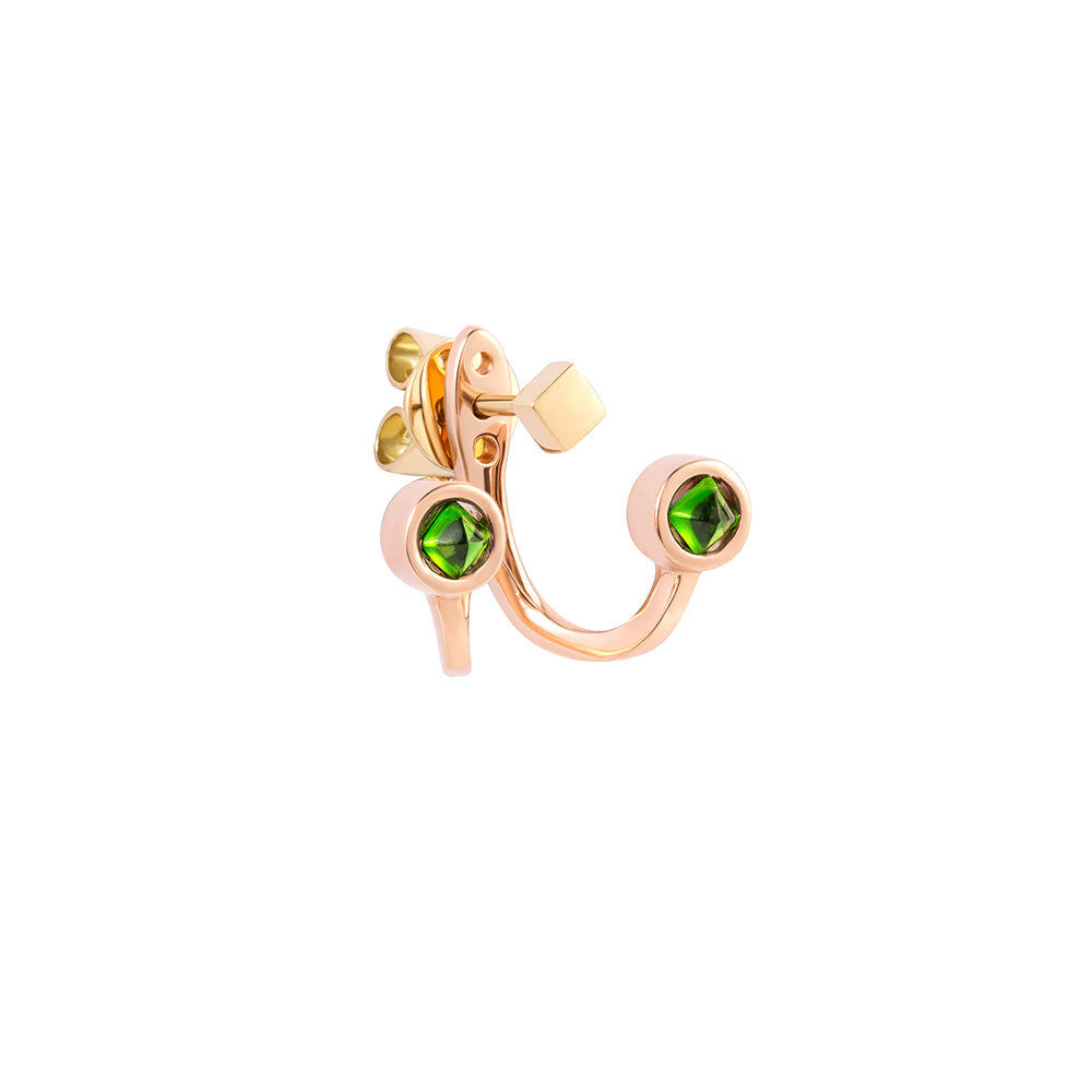 PREMIERE Violetta 18K Rosegold Ear Jacket w. Topaz, Diamond & Chrome diopside