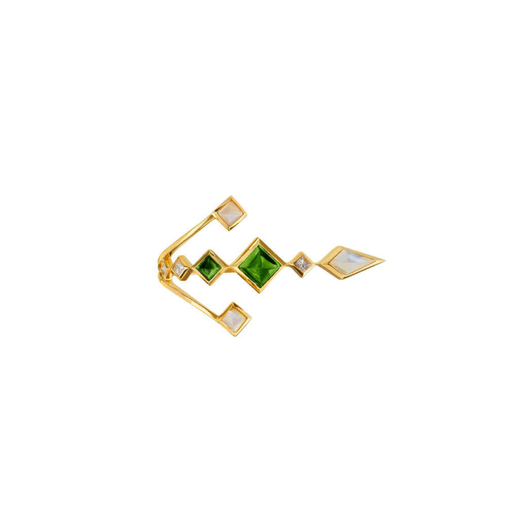 SPECTRUM Intimo 18K Gold Ring w. Chrome diopside, Opal & Diamond