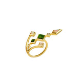 SPECTRUM Intimo 18K Gold Ring w. Chrome diopside, Opal & Diamond