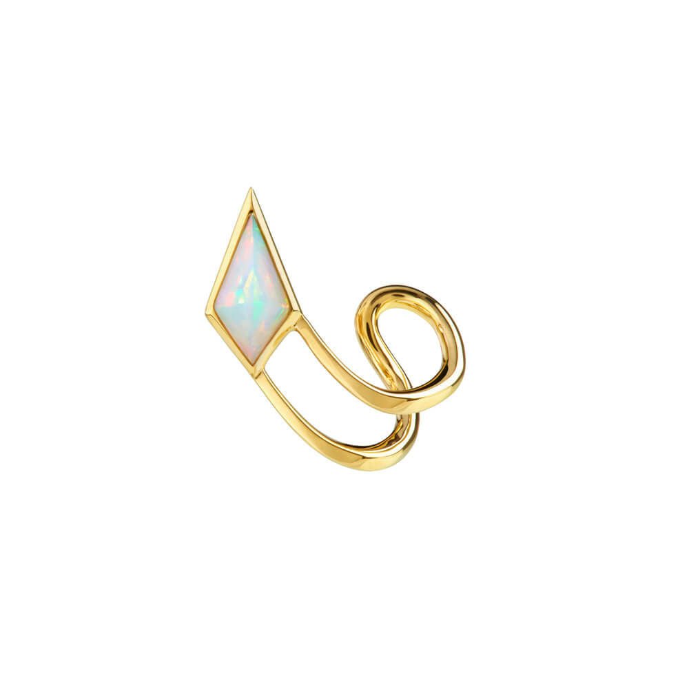 SPECTRUM Pirouette 18K Gold Earrings w. Opal