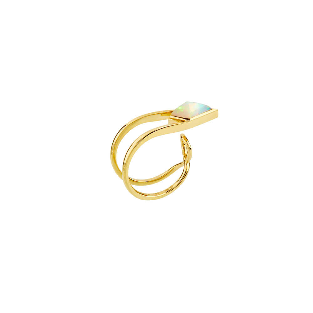 SPECTRUM Pirouette 18K Gold Ring w. Opal